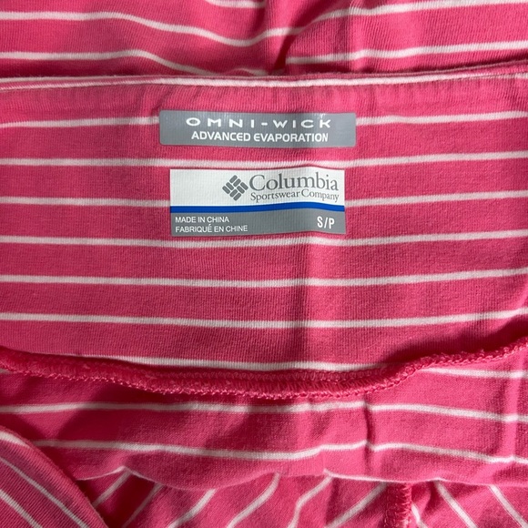 Columbia PFG Womens Skirt Size S Pink White Striped Stretch Omni-Wick - Picture 5 of 5